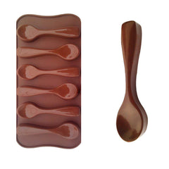 RKPM HOMES Spoon Shape Chocolate Mould | Silicone Candy Mold | Baking Tools for Cake Chocolate Candy Ice Jelly | Cake Baking Moulds | Bakeware Molds | Brown – 6 Cavity