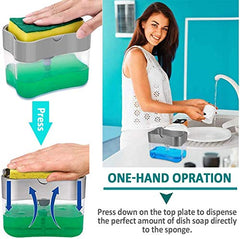 RKPM HOMES Soap Dispenser, Sponge Holder Sink Dish Washing Soap Dispenser