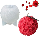 RKPM HOMES Large Rose Ball Candle Mold I 3D Fondant Flower Silicone Plaster Epoxy Mould I for DIY Handmade Chocolate, Cake Décor, Aromatherapy, Soap, Resin Art Craft Making, Home Party Decoration