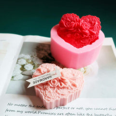 RKPM HOMES Soaps Molds | Silicone Heart Flower Shape Mould | Handmade Sharp Edges Soap Making Forms | 3D Moulds for Cake Chocolate Candy Ice Jelly Brownie Dessert - 1 Cavity