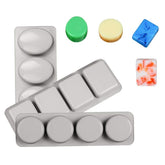 RKPM HOMES Soaps Molds | Silicone Oval Round Square Shape Mould | Handmade Soap Making Forms | 3D Moulds for Cake Chocolate Candy Ice Jelly Brownie Dessert | 3 Pcs – 4 Cavity
