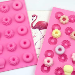 RKPM HOMES Mini Donut Mold I 3D Fondant Circular Round Shape Silicone Doughnuts Baking Tray I for DIY Handmade Sugarcraft Cake Décor Chocolate Candy Muffin Candy Cupcake Jelly Soap Making - 20 Cavity