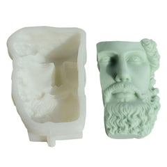 RKPM HOMES Body Shape Candle Molds I 3D Half Face David Head Abstract Sculpture Statue Mould I for DIY Handmade Ornament Aromatherapy Clay Resin Casting Art Craft Making Soap Home Party Decoration (B)