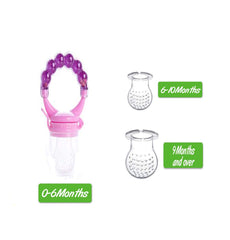 RKPM HOMES® Baby Fruit Feeder Pacifier,Fresh Food Feeding Teether for Toddler,Soothing Gum Relief, Infant Silicone Teething Toy,Includes Silicone Nipple (Purple)