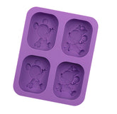 RKPM HOMES Silicone Cake Baking Pan Jelly Pudding Mousse Mould Nautical Handmade Cloud Cold Process Soap Mold (3D 4 Cavity Mickey Shape Cartoon Mold