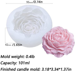 RKPM HOMES Peony Flower Shape Silicone Mold | 3D DIY Fondant Candle, Soap Mould | Molds for Making Cake Decoration, DIY Handmade soap, Jelly Sugar Chocolate | Bakeware Molds - 1 Cavity