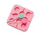 RKPM HOMES Silicone Lollipop Mold 8 Cavity Chocolate Hard Candy Sucker Molds Heart Round Shapes Mold (1 Pcs Mold)