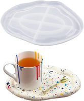 RKPM HOMES Coaster Mould I Silicone Irregular Clouds Epoxy Resin Deep Casting Tray I for Homemade Ornament DIY Art Crafts Jewelry Storage Box Ring Trinket Container Home Table Decoration (Oval)