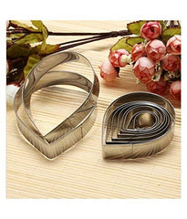 RKPM HOMES Cookie Cutter Set | Stainless Steel Gum Paste Cutter | Biscuit Mold Fondant Muffin Cup Cake Decoration | Tools for Holiday Party Wedding Birthday (11 Pcs Rose Petal, Leaf and Star Shape)