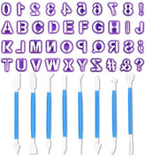 RKPM HOMES 40 PCS Small Alphabet Cookie Cutters Cake Number Symbol Cutter and 8 PCS Fondant Tools for Baking Decorating Tools (48 Pcs Set)