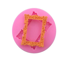 RKPM HOMES Photo Frame Mold I European Pattern Mirror Frames Fondant Silicone Lace Moulds I For DIY Cake Decorating, Sugar, Gum Paste, Chocolate, Cookies, Polymer Clay - 1 Cavity,6.4X6.4X1 Cm