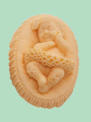 RKPM HOMES Sleeping Baby with a Pillow Design Fondant Mold I 3D Newborn Christening Silicone Mould I for DIY Handmade Cake Décor Polymer Clay Candy Cookies Muffin Soap Resin Wax Candle Making (C)