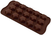 RKPM HOMES Silicone Chocolate Mold Candy Mold Jelly Ice Cube Tray Muffin Sugar Craft Fondant Mold Mould Cake Decorating Tools (15 Cavity Star Shape Chocolate Mold)