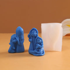 RKPM HOMES Jesus Candle Mold I Nativity Scene House & Family Silicone Scented Wax Mould I Succulent Molds for Handmade Ornament Aromatherapy Soap, Clay, Resin Epoxy Casting, Art Craft Making (Style 2)