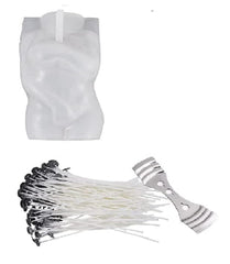 RKPM HOMES Candle Molds with 50 Candle Wicks & Holder I Body Shape 3D Silicone Wax Mould I for Handmade Aromatherapy Plaster, Soap, Clay, Resin Casting, Art Craft Making (Female)