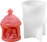 RKPM HOMES Jesus Candle Mold I Nativity Scene House & Family Silicone Scented Wax Mould I Succulent Molds for Handmade Ornament Aromatherapy Soap, Clay, Resin Epoxy Casting, Art Craft Making (Style 1)