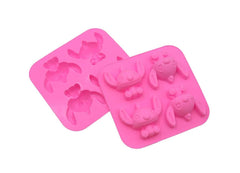 RKPM HOMES Cute 4 Hole Cartoon Stitch Star Baby Silicone Mould Tool (Size 14.5 x 14 x 3 cm)