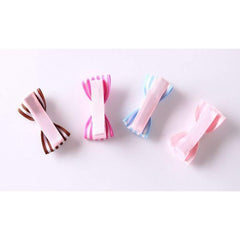 RKPM HOMES Baby Girl's Printed Color Ribbon Korean Version of The Striped Bow Hairpin for Baby All-Inclusive Card Edge Clip Soft Clip Jewelry 8 Pieces Multicolour