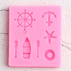 RKPM HOMES Chocolate Fondant Mold I 3D Sailboat Rowing Boat Anchor Rudder Silicone Candy Mould I for DIY Handmade Cake Décor Aroma Beads Polymer Clay Cookies Gummy Muffin Soap Resin Candle Art Crafts