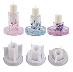 RKPM HOMES Candles Holders Resin Mold I Round Pillar Candlestick Silicone Epoxy Mould I for Homemade Ornament DIY Clay, Resin Casting, Art Craft Home Decoration Making I Medium - Pack of 1