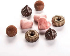 RKPM HOMES Heart Shape Chocolate Mould Tray I 3D Fondant Love Silicone Baking Mold I for Handmade DIY Jelly Cakes Dessert Candy Pastry Polymer Clay Muffin Cupcake Decoration Tools I Brown - 12 Cavity