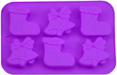 RKPM HOMES 6 Cavities Silicone Soap Molds, Homemade Soap Making Chocolate Baking Molds (6 Piece Christmas Shoe Bell Mold)