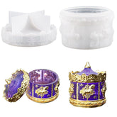 RKPM HOMES Storage Box Resin Mold I Carousel Shape Silicone Epoxy Casting Mould with Lid I for DIY Handmade Crafts Ornament Boxes Necklace Jewelry Cosmetic Organizer Ring Trinket Container Decor Gifts