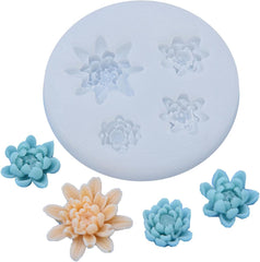 RKPM HOMES Lotus Shape Chocolate Fondant Mold I 3D Different Size Flower Silicone Cupcake Mould I for DIY Handmade Sugarcraft Cake Décor Candy Cookies Muffin Soap Resin Candle Making – 4 Cavity