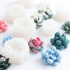 RKPM HOMES Cactus Flower Plants Candle Mold I 3D Fondant Silicone Scented Wax Mould I Succulent Molds for DIY Handmade Ornament Chocolate, Cake Décor, Resin Art Craft Making, Home Decoration (RK138)