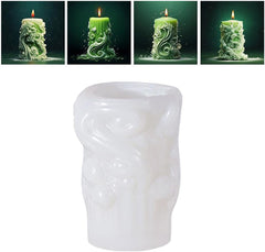 RKPM HOMES Wonderful World Spiral Pattern Candle Mold I 3D Snowflake Carved Circular Cylindrical Silicone Epoxy Mould I for DIY Handmade Ornament Cake Décor Aromatherapy Soap Resin Art Craft (237)