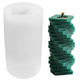 RKPM HOMES Ladder-Style Candle Mold I 3D Fondant Geometric Spiral Square Shape Silicone Epoxy Mould I for DIY Handmade Ornament Chocolate Cake Décor Aromatherapy Soap Resin Art Craft Home Decoration