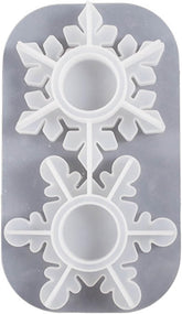 RKPM HOMES Snowflake Candles Holders Resin Mold I 3D Candlestick Tealight Epoxy Casting Silicone Mould I for DIY Handmade Cake Décor, Aromatherapy, Soap, Resin Art Craft, Home Party Decoration (B)
