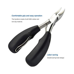 RKPM HOMES Professional Toe Nail Clippers for Thick and Ingrown Toenails, Heavy duty Toenail Clippers for Men & Seniors with Stainless Steel Sharp Blades and Lighter Soft Big Handle(Black)