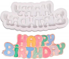 RKPM HOMES Happy Birthday Shape Chocolate Mould | Silicone 3D Candy Mold | Baking Tools for Cake Chocolate Candy Ice Jelly Soap Pudding | Cake Baking Moulds | Bakeware Molds | Multicolor