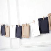 RKPM HOMES 30 Pcs DIY Paper Photo Frame I with Wood Clips and Jute Twine I Creative Retro Kraft Paper Polaroid Films Hanging Album I for Home Dorm Office I Multicolor - 4"x 6" Pictures