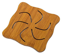 RKPM Hollow Wooden Coasters Kitchen Cutlery Thick Anti-Scalding Insulation Mat Placemats Non-Slip Pot Dish Mat 4 Pcs Windmill