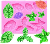 RKPM HOMES Leaf Chocolate Mold I 3D Fondant Holly Maple Leaves Shape Silicone Baking Mould I for Handmade DIY Jelly Cakes Dessert Candy Pastry Polymer Clay Soap Resin Muffin Cupcake Décor - 10 Cavity