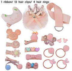RKPM HOMES For Baby Girl Hair Accessories Hair Clips Ties Hairpins Set Of 18 (Snowbean Sprouds),Multi