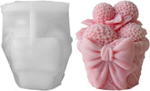 RKPM HOMES Round Flower Ball Candle Mold I 3D Fondant Hydrangea Basket Shape Casting Silicone Epoxy Mould I for DIY Handmade Ornament Aromatherapy Cake Décor Soap Resin Art Craft Home Party Decoration