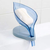 RKPM HOMES 100% Self Draining Bar Soap Holder, Leaf Soap Dish for Shower/Bathroom, Waterfall Drain Soap Saver, 2 Pcs Blue
