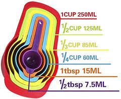 RKPM HOMES™ Plastic Colorful Measuring Spoon Measuring Cup 6 pcs Set Multi-Function Spoons Kitchen Tools Set