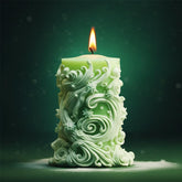 RKPM HOMES Wonderful World Spiral Pattern Candle Mold I 3D Snowflake Carved Circular Cylindrical Silicone Epoxy Mould I for DIY Handmade Ornament Cake Décor Aromatherapy Soap Resin Art Craft (240)