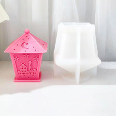 RKPM HOMES Eid Lamp Candle Mold I 3D Fondant Moon Four-Side Lamp Shape Silicone Epoxy Mould I for DIY Handmade Ornament Chocolate, Cake Décor, Aromatherapy, Soap, Resin Art Crafts Home Décor (Small)