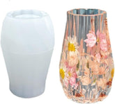 RKPM HOMES Candles Holders Vase Resin Mold I Stripe Pillar Casting Silicone Epoxy Candlestick Mould I Succulent Concrete Molds for DIY Handmade Jewelry Makeup Storage Flower Plant Pen Holder (Type2)