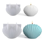 RKPM HOMES Shell Candle Mold I 3D Fondant Seashell Geometry Silicone Epoxy Mould I for DIY Handmade Ornament Chocolate, Aromatherapy, Soap, Resin Art Craft, Home Desktop Wedding Decoration (2 Pack)