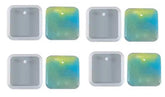RKPM HOMES Poppy Pendant Mold I Multi Design Shape with Hanging Hole Silicone Epoxy Mould I for DIY Homemade Resin Soap Clay Art Craft Jewelry Keychain Charm Necklace Earring Making - 4 Pcs (Square)
