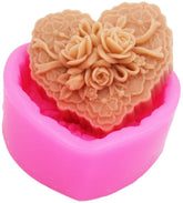 RKPM HOMES Soaps Molds | Silicone Heart Flower Shape Mould | Handmade Sharp Edges Soap Making Forms | 3D Moulds for Cake Chocolate Candy Ice Jelly Brownie Dessert - 1 Cavity
