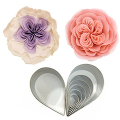 RKPM HOMES Cookie Cutter Set | Stainless Steel Gum Paste Cutter | Biscuit Mold Fondant Muffin Cup Cake Decoration | Tools for Holiday Party Wedding Birthday (7 Pcs Rose Pinch Flower Shape)