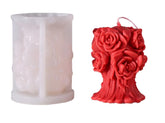 RKPM HOMES Rose Candle Mold I 3D Flower Basket Cylindrical Silicone Mould I Special for Valentine's Day I for DIY Handmade Ornament Chocolate, Cake Décor, Aromatherapy, Soap, Resin Art Craft (B)