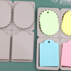 RKPM HOMES Aromatherapy Wax Mold | Oval & Door Shape Fondant Silicone Mould with Hanging Hole | Dried Flowers Resin Soap Clay Craft Jewelry Making Molds DIY Pendant Bookmark Necklace | Grey - 4 cavity